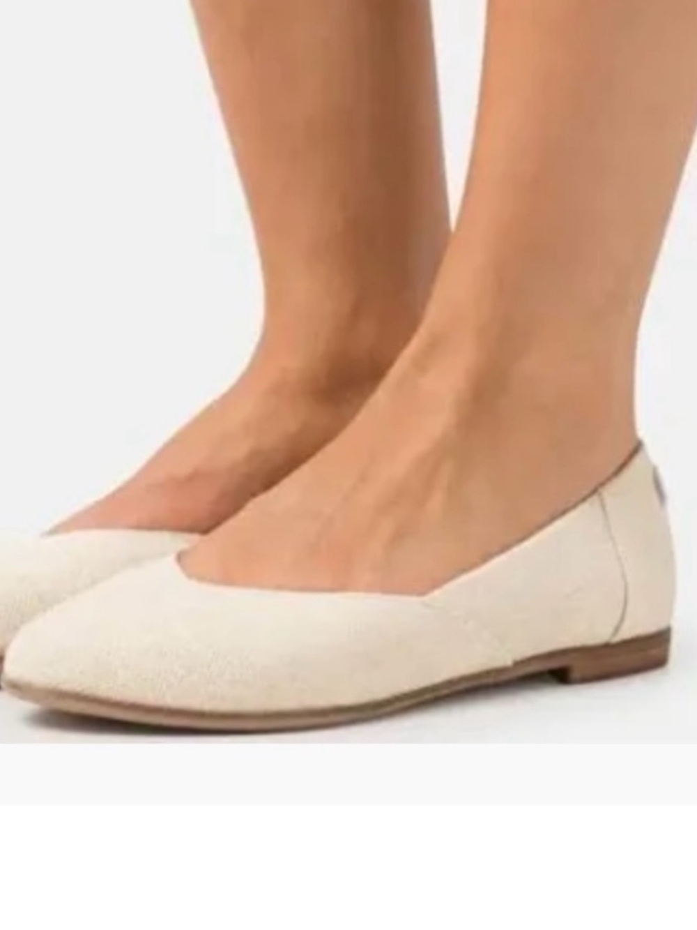 Toms Cream Textured Ballet Flats